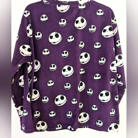 Disney Nightmare Before Christmas (Coffee) Soft Long Sleeve Purple Top Size M - Picture 2 of 4